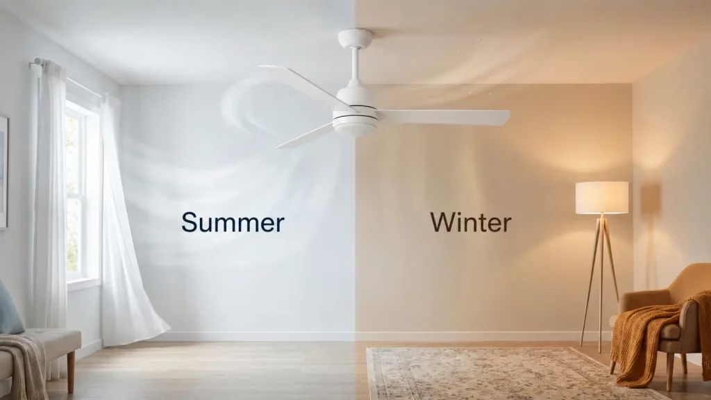 ceiling fan direction for summer and Winter